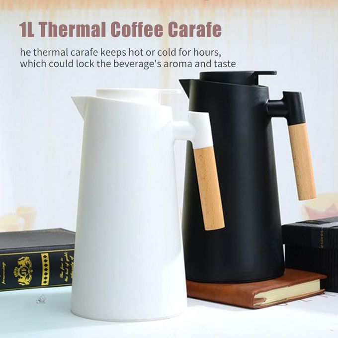 Carafe isotherme Thermos Café 1 L, poignée bois, double paroi
