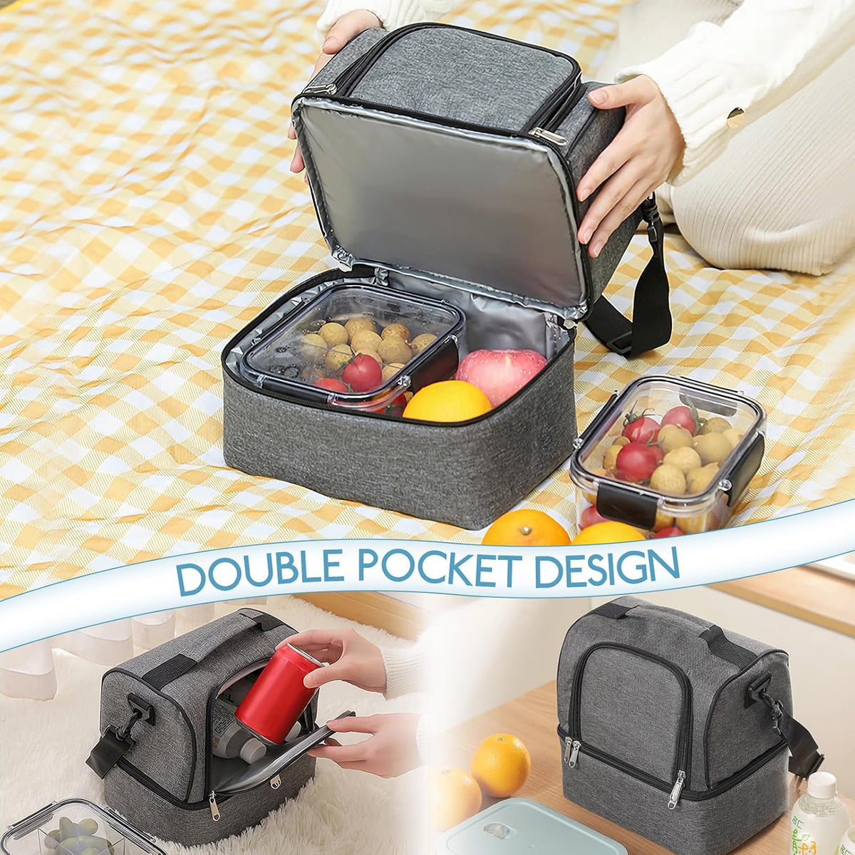 Boîte à déjeuner double compartiment