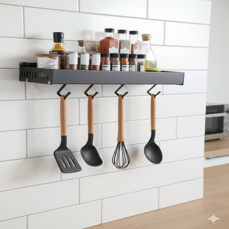 Étagère murale pour cuisine en aluminium