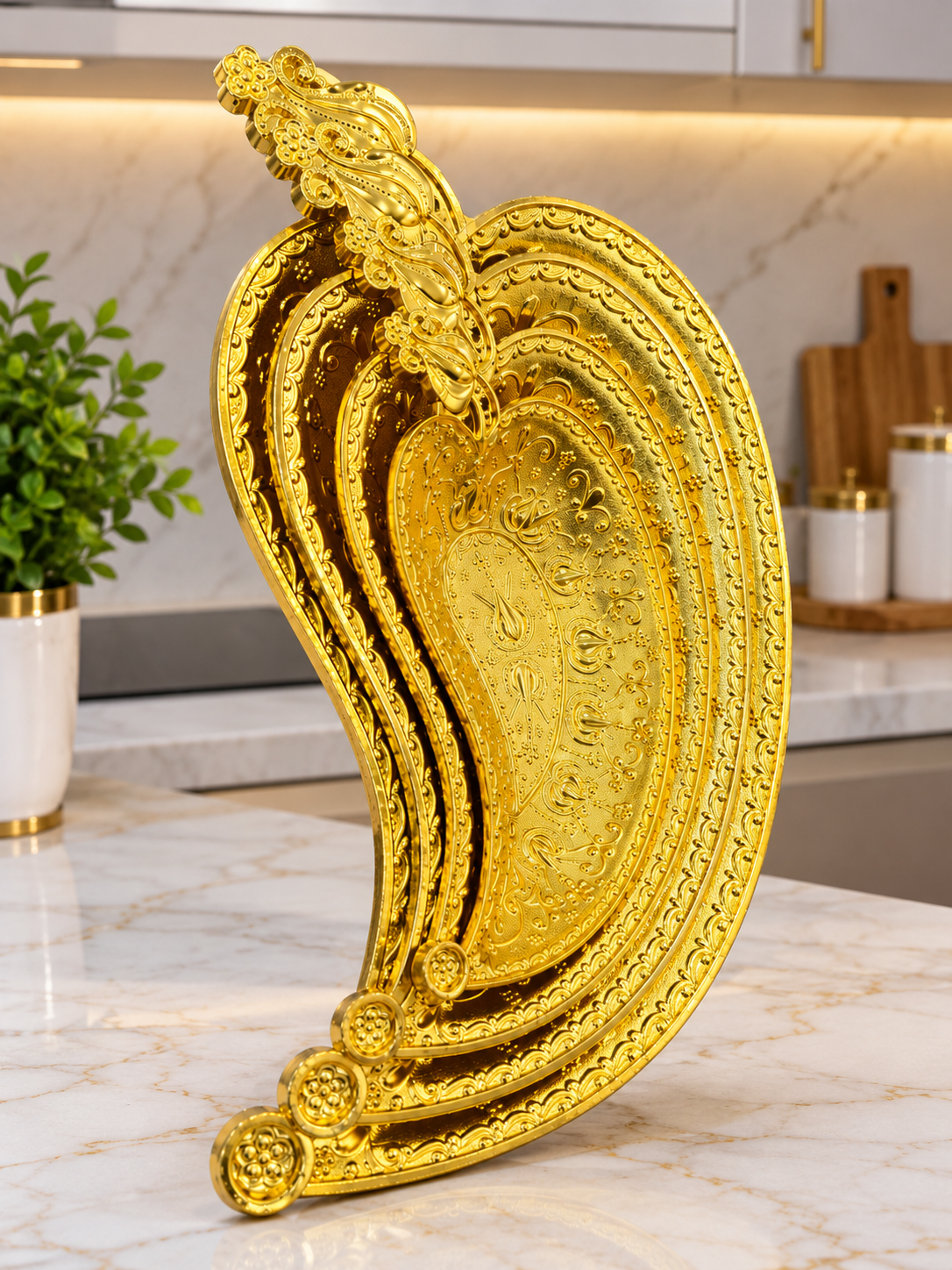 Lot de 4 plateaux décoratifs